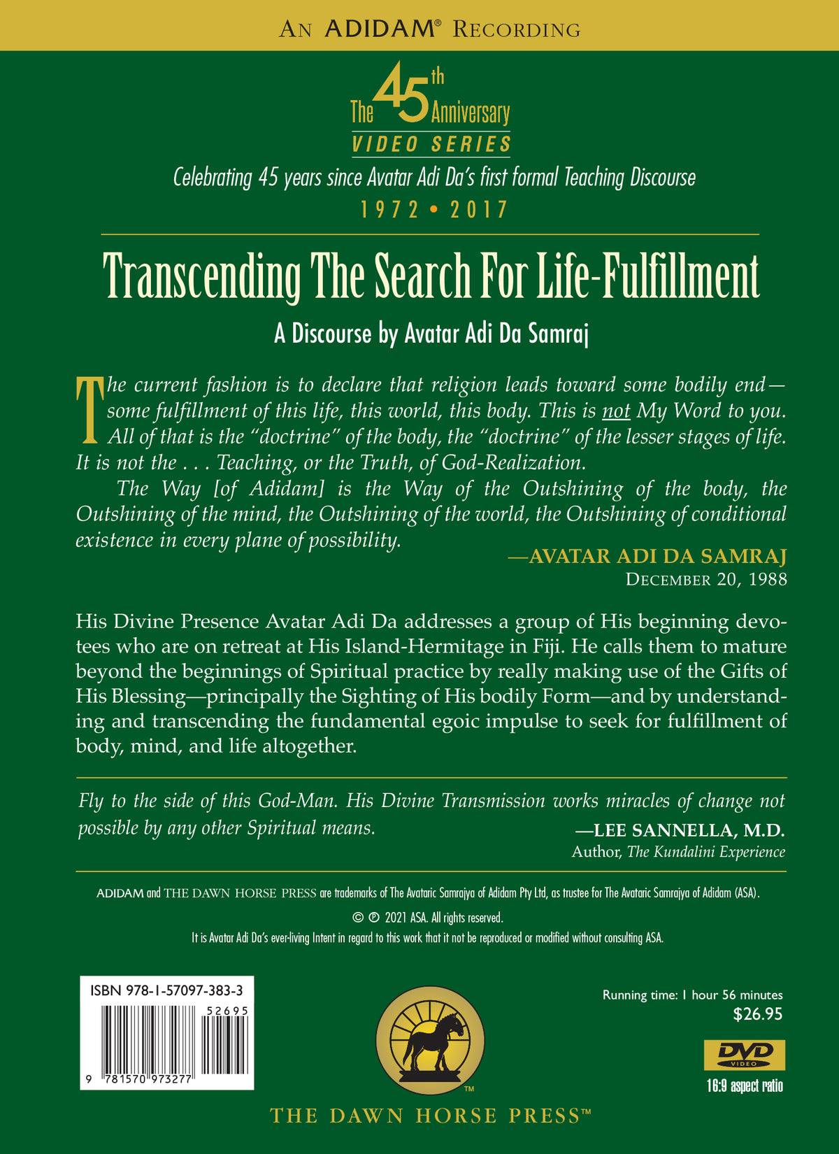 Transcending The Search For Life-Fulfillment